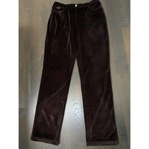 ST JOHN SPORT BY MARIE GRAY CORDUROY PANTS 5-POCKETS STRAIGH IN DARK BROWN~ 14‎